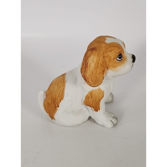 VNTG Homco Charles Cavalier Spaniel  Puppy Dog Figurine #1407 Porcelain 3" - Picture 5 of 10